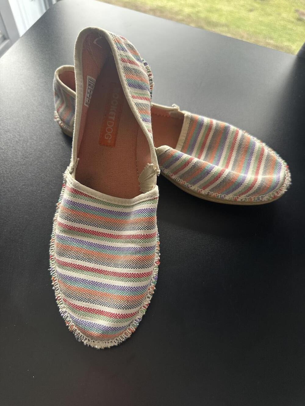 Rocket Dog Women's Slip-On Canvas  Multi-Coloured Stripes shoes- 8 1/2''
